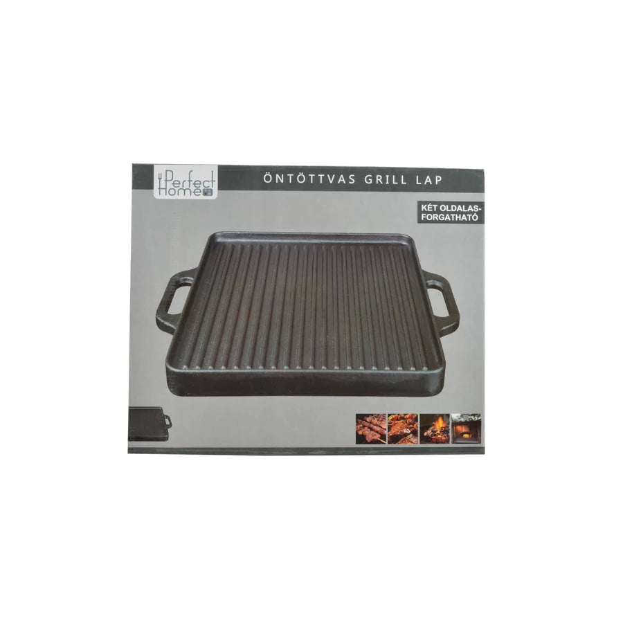 Perfect Home Öntöttvas Grill lap 2 oldalas 32*32 cm 12970