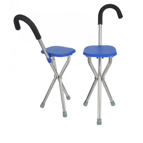 Összecsukható szék bottal, magasság 82 cm, maximális teherbírás 100 kg