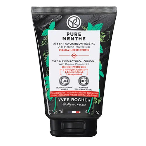 Yves Rocher -3in1 arctisztító növényi szénnel 125ml