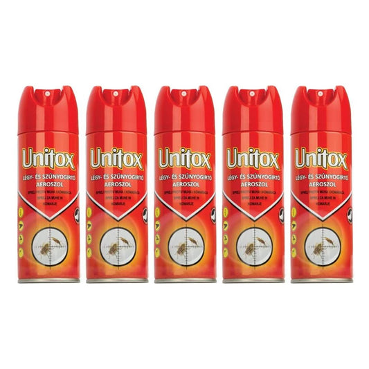 5db Unitox Légy- és Szúnyogirtó Aeroszol 5x400ml 17%