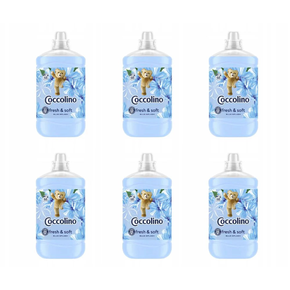 6db Coccolino Fresh & Soft Blue Splash Öblítő Koncentrátum 408 Mosás 6x1,7L