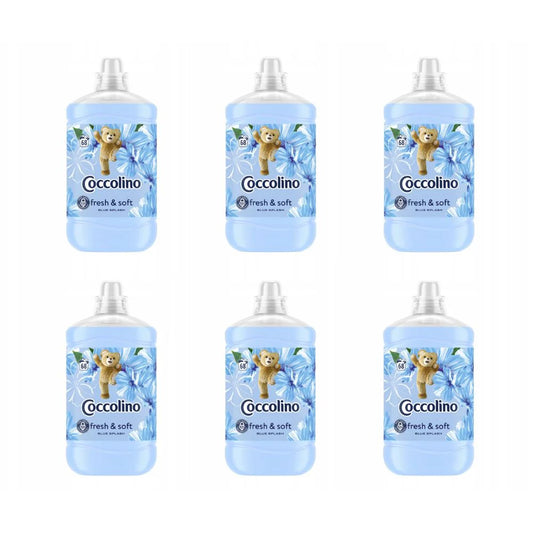 6db Coccolino Fresh & Soft Blue Splash Öblítő Koncentrátum 408 Mosás 6x1,7L