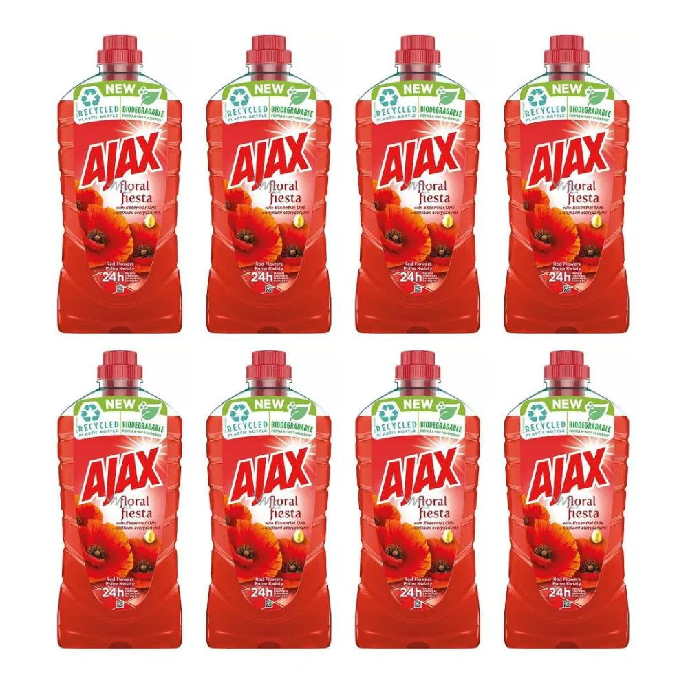 8db AJAX Floral Fiesta Red Folyékony Háztartási Tisztítószer 8x1L