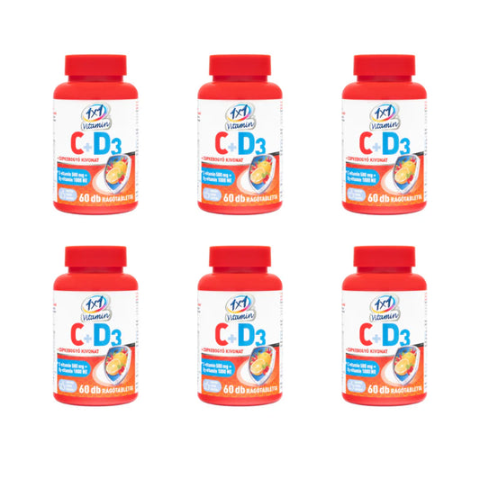 Vitaplus Vitaday C-vitamin 500 mg 60db rágótabletta és D3 6db-os csomag