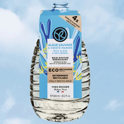Yves Rocher -Újratölthető Hab- és tusfürdő – Vad alga & tengeri édeskömény 600ml