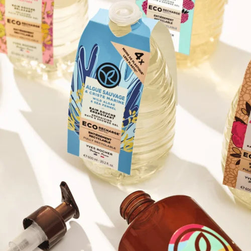 Yves Rocher -Újratölthető Hab- és tusfürdő – Vad alga & tengeri édeskömény 600ml