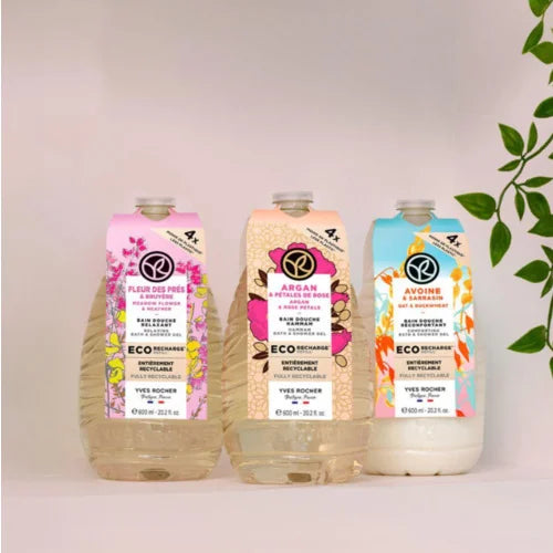 Yves Rocher -Újratölthető Hab- és tusfürdő – Málna & borsmenta 600ml