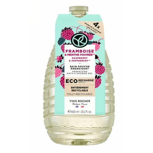 Yves Rocher -Újratölthető Hab- és tusfürdő – Málna & borsmenta 600ml