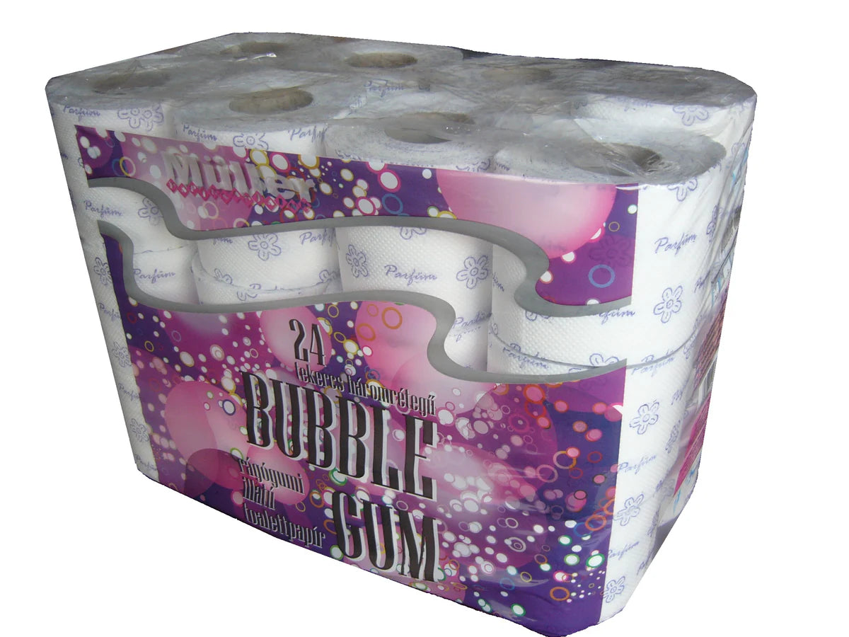 Csomag: 6X Müller Bubble Gum 3 Rétegű Wc Papír XXL 24 Tekercs