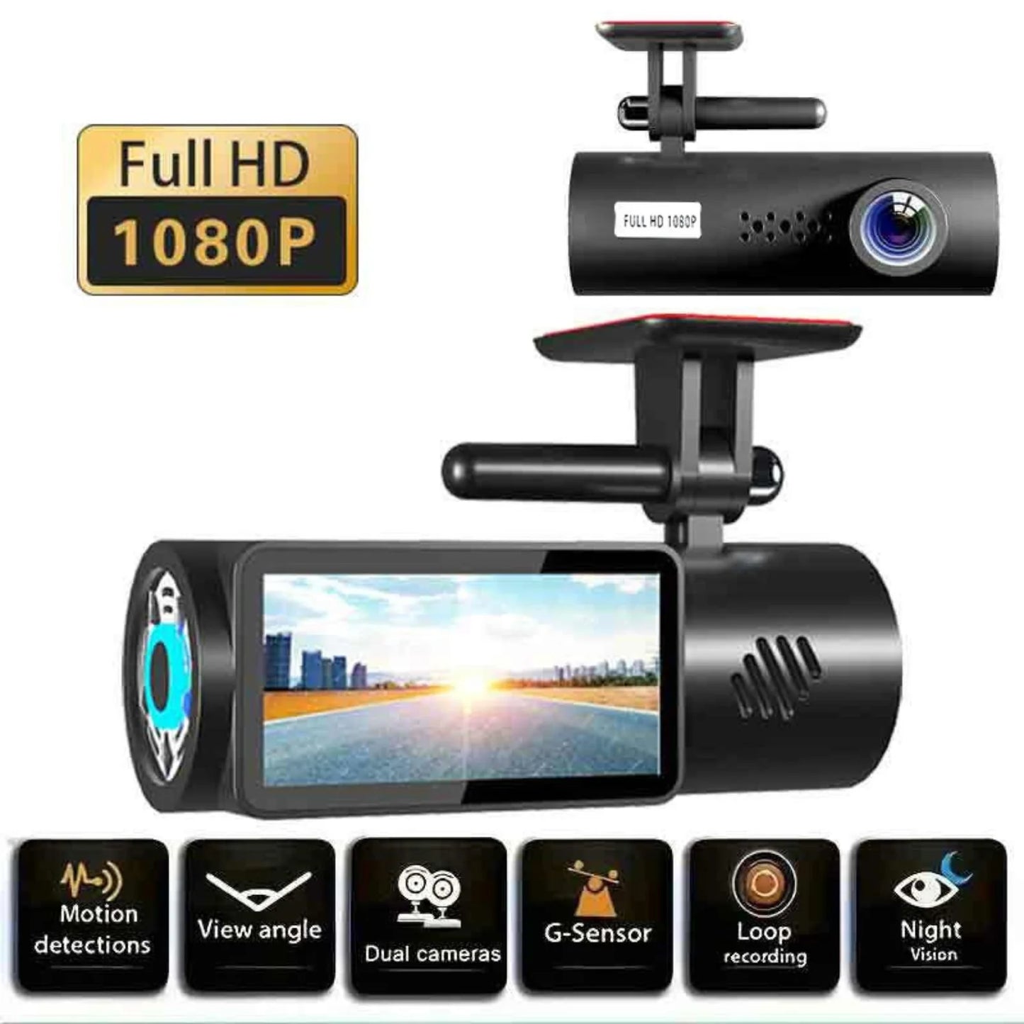 HD autós DVR kamera WiFi-vel, telefonos csatlakozással, éjjellátóval és ciklikus rögzítéssel