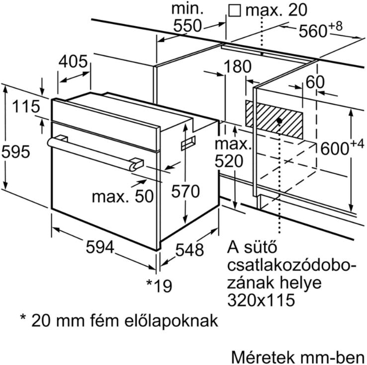 Bosch Serie 2 HBF133BR0 sütő 66 L A Fekete, Rozsdamentes acél