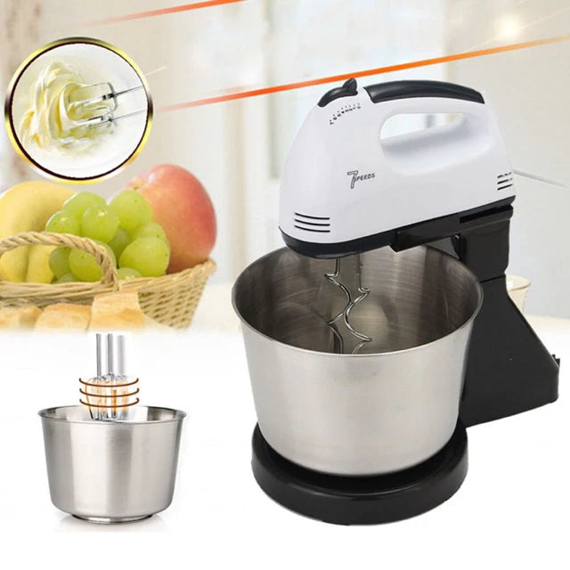 Elektromos mixer rozsdamentes acél keverőtállal – 350W, 2 liter, 7 sebességfokozat