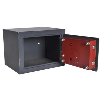 Fém acél széf elektronikus zárral és kulccsal, 23 x 17 x 17 cm