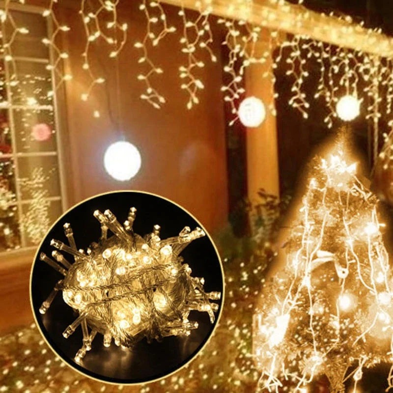 180 LED-es 8 Programos Karácsonyi Jégcsap Fényfüzér – 8.5m Melegfehér