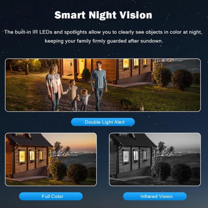 Háromszoros megfigyelő kamera - Wifi Smart - 360 fokos elforgatás - mozgásérzékelő - KE24-342