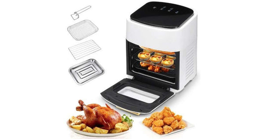 KIMIYO 15 literes forrólevegős, olajmentes légkeveréses sütő, 2400 W, JD-989, LCD kijelző, Fehér