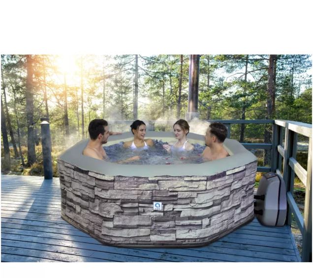 Avenli felfújható jakuzzi Vermont szürke tégla mintás 195x195x70cm