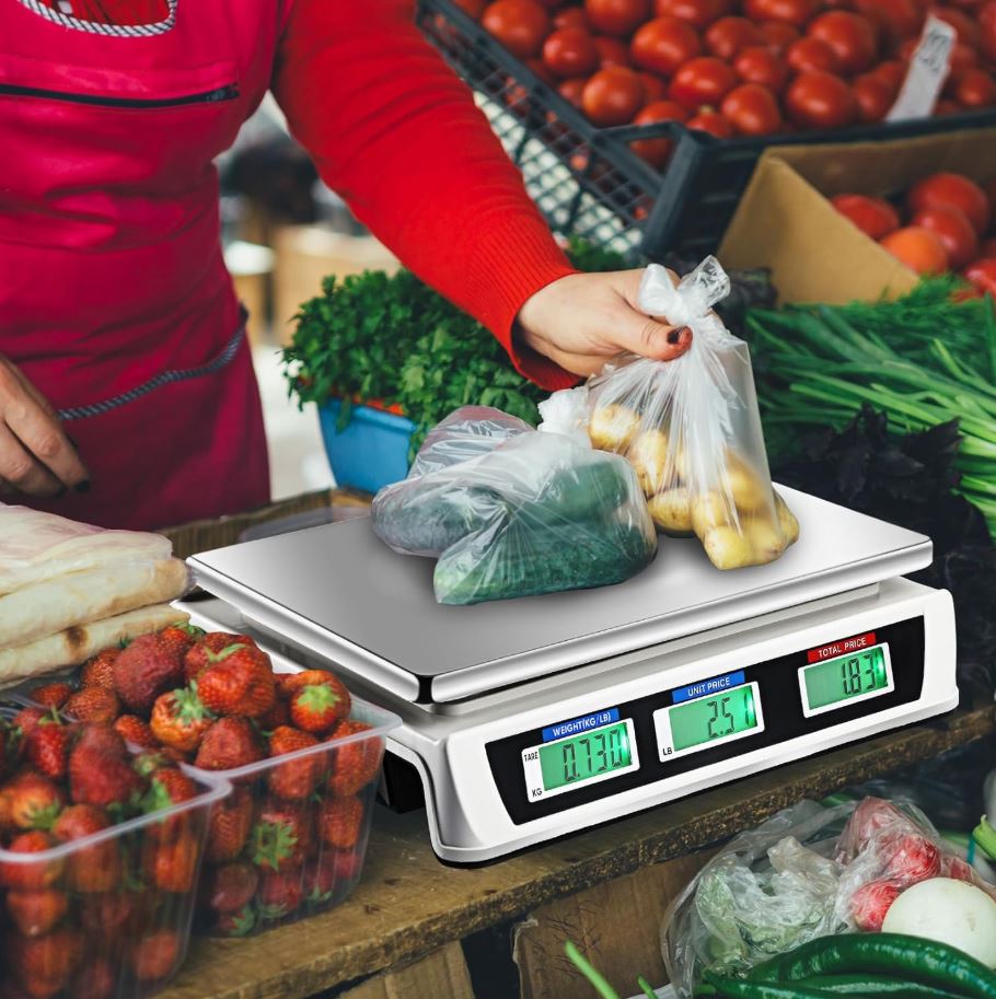 Digitális árazómérleg, 40 kg - beépített akkumulátorral