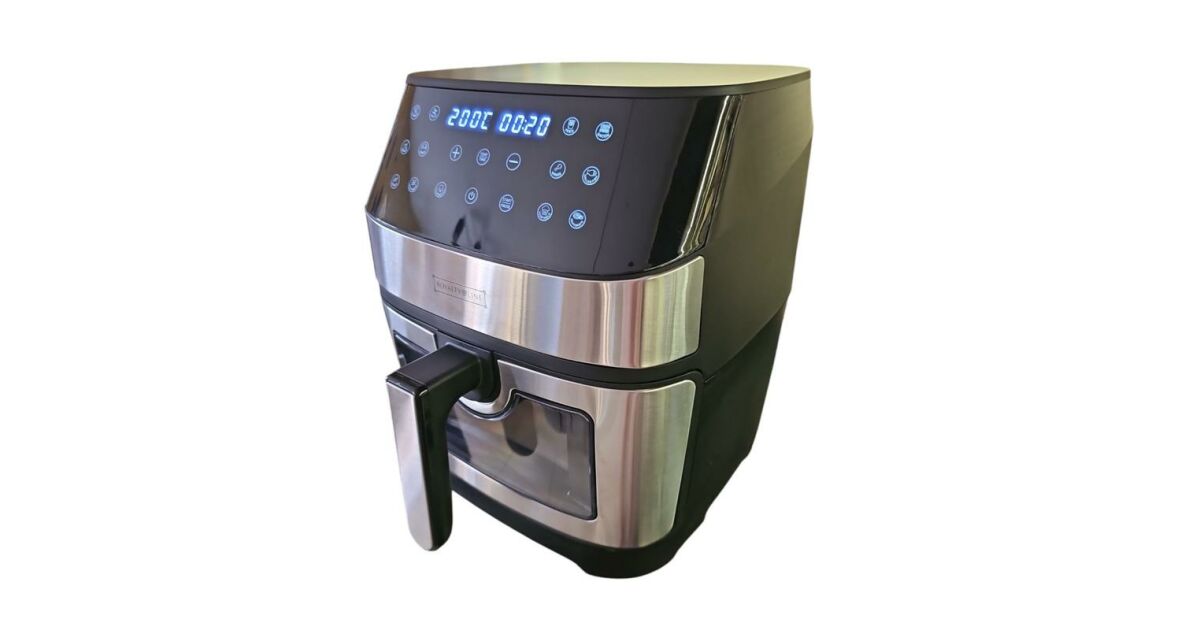Royalty Line betekintőablakos forrólevegős sütő, Air Fryer, 8 literes, 1700w, fekete