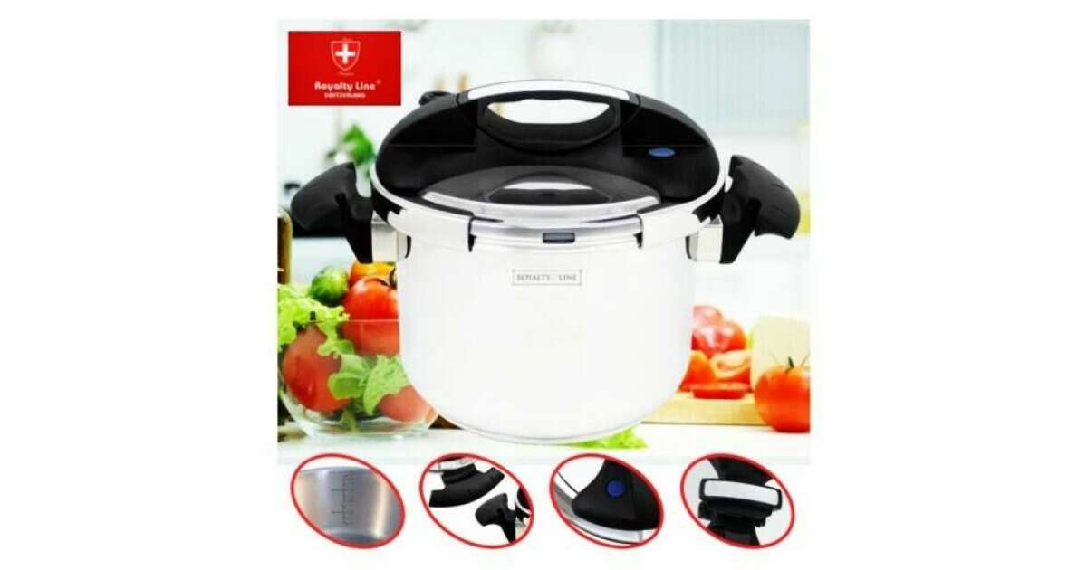 Royalty Line RL-PS10L Nagynyomású kukta, 10 liter, 24 cm átmérő, Inox