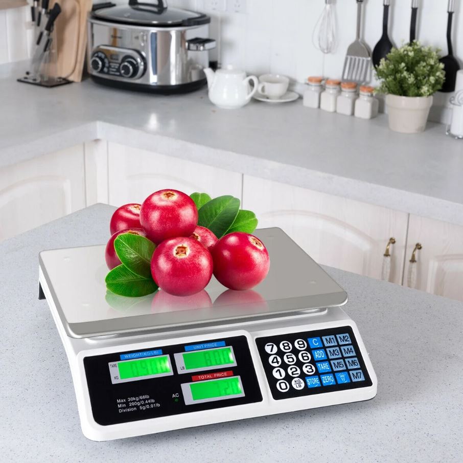 Digitális árazómérleg, 40 kg - beépített akkumulátorral