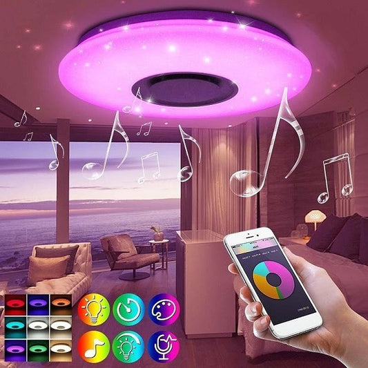 Smart Lamp - Intelligens RGBW mennyezeti lámpa Bluetooth hangszóróval, 3000-6500K