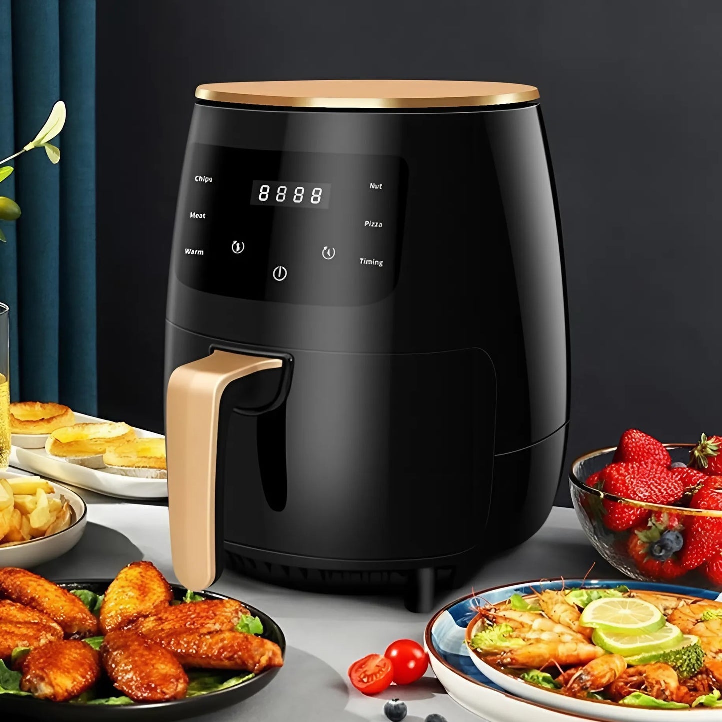 KIMIYO AIR FRYER 6L - 2400W - Forrólevegős sütő - Többféle sütési funkció