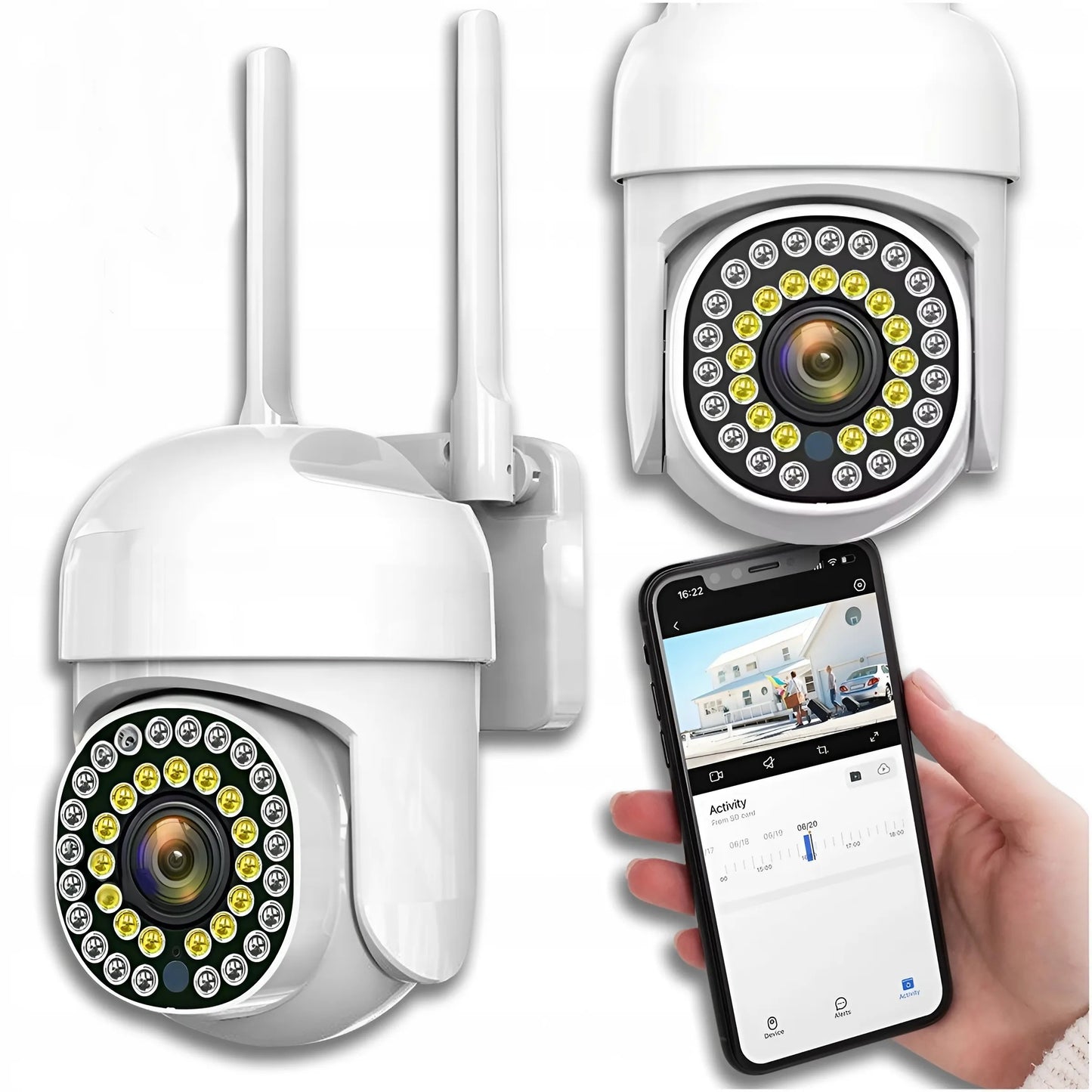 1+1 WIFI IP biztonsági kamera – (3995 Ft /db) -Mozgásérzékelős – Kétirányú hang