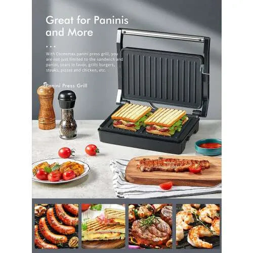 Royalty Line® PM1000 Tosti Készülék - Panini Grill - 1000W - Piros