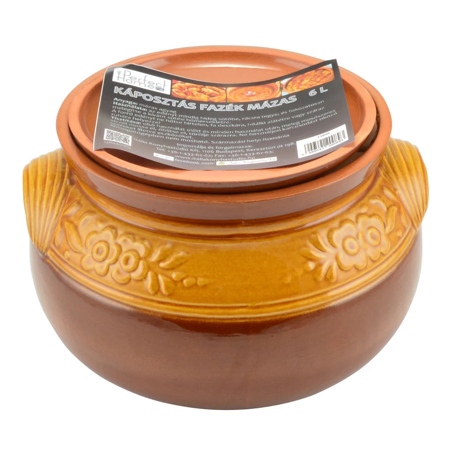 Perfect Home Agyag káposztás fazék mázas 6 literes 11800