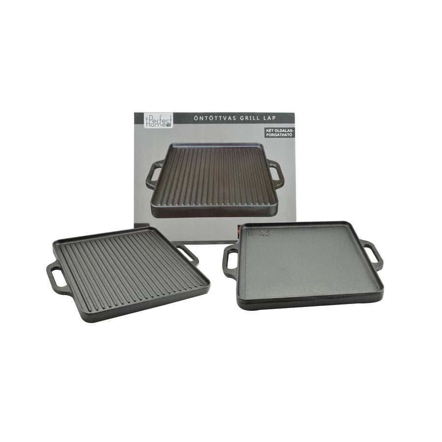 Perfect Home Öntöttvas Grill lap 2 oldalas 32*32 cm 12970