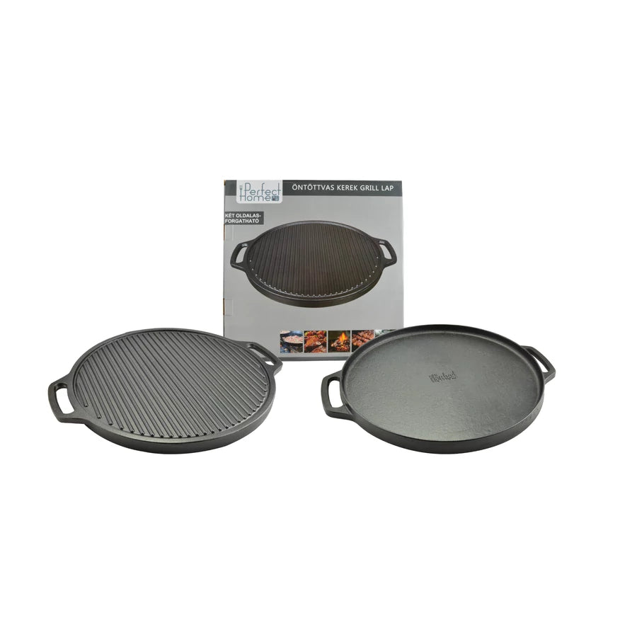 Perfect Home Öntöttvas Grill lap kerek 2 oldalas 12972