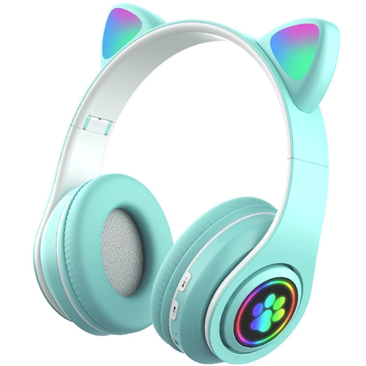 Összecsukható vezeték nélküli fejhallgató LED-es megvilágítású macskafülekkel, Bluetooth 5.0, Bass Stereo