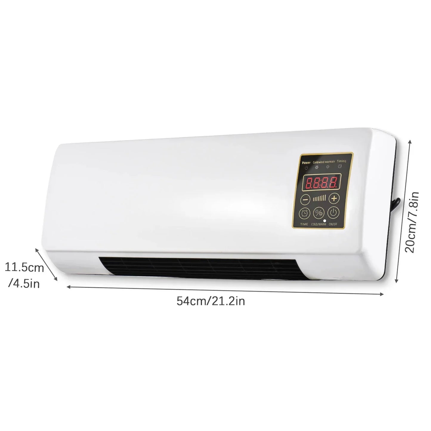 Mini klíma ventilátorral, 2 az 1-ben, 55 cm, Hideg/Meleg, 16 - 40 fok, 1800 W, távirányítóval, Fehér
