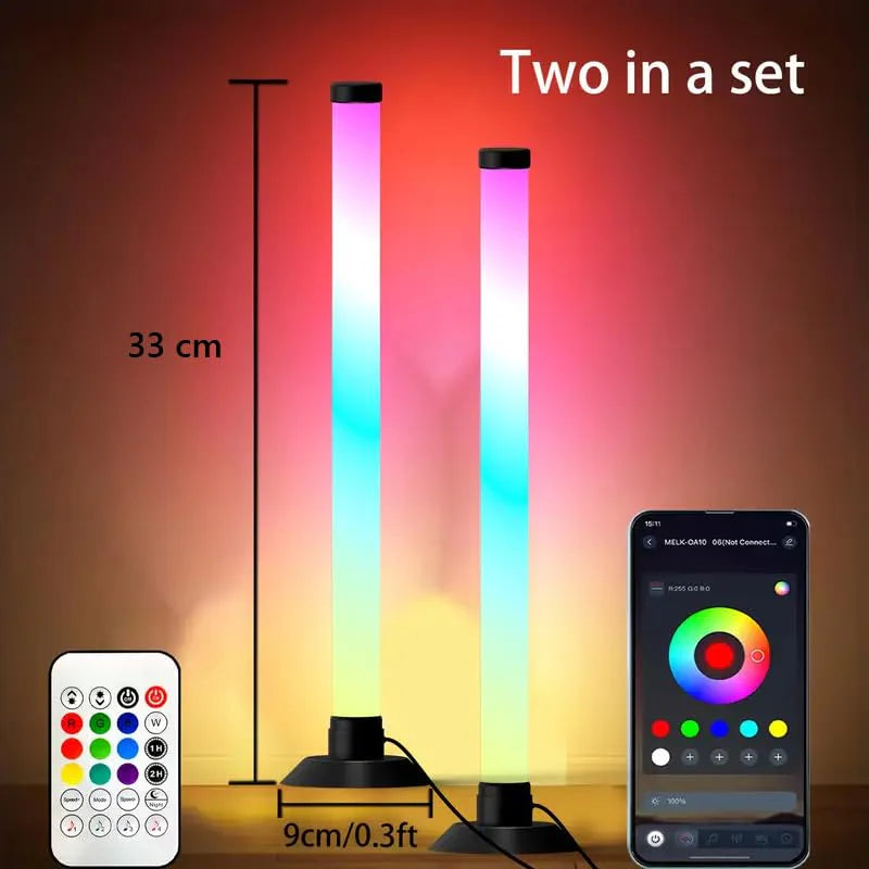 2 db-os intelligens RGB LED sáv készlet – alkalmazással és távirányítóval