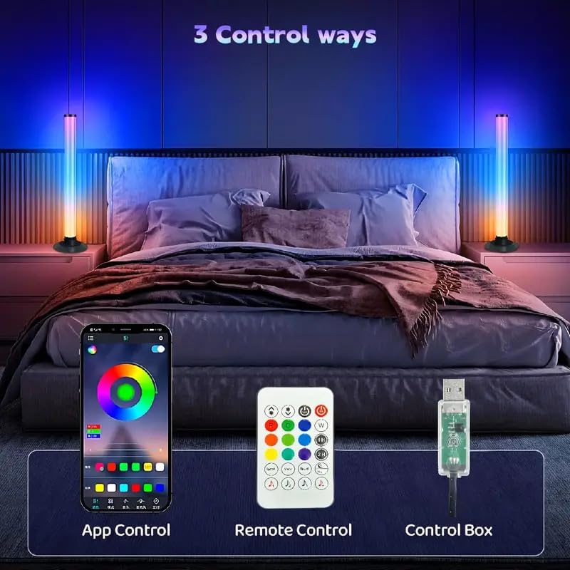 2 db-os intelligens RGB LED sáv készlet – alkalmazással és távirányítóval