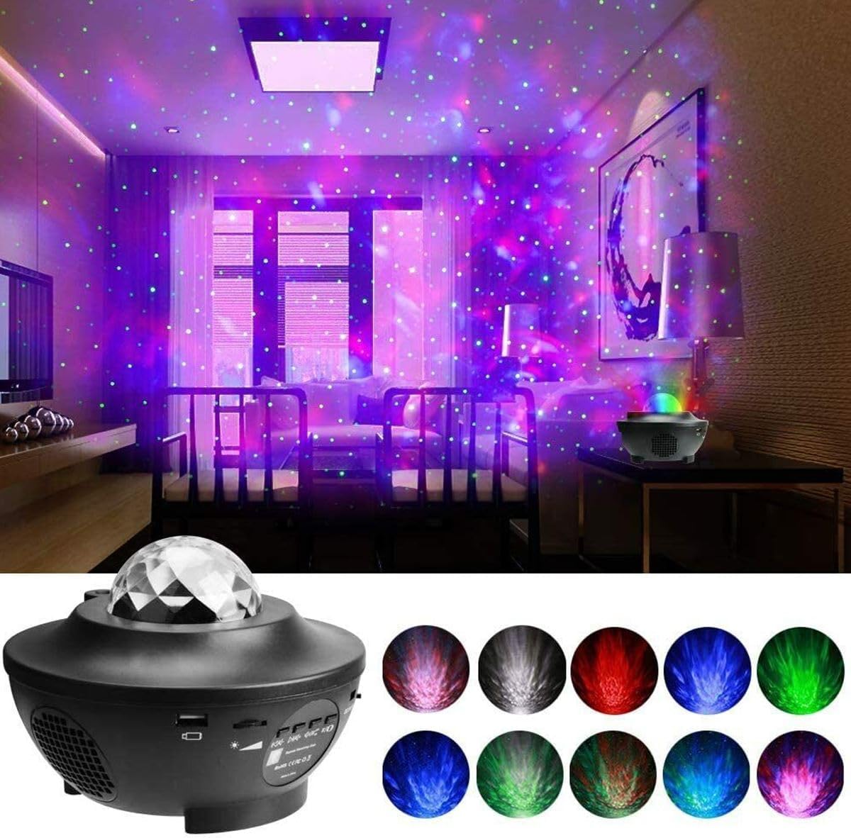 Galaxis projector -Csillagos ég party lámpa, távirányítóval, Bluetooth hangszóró