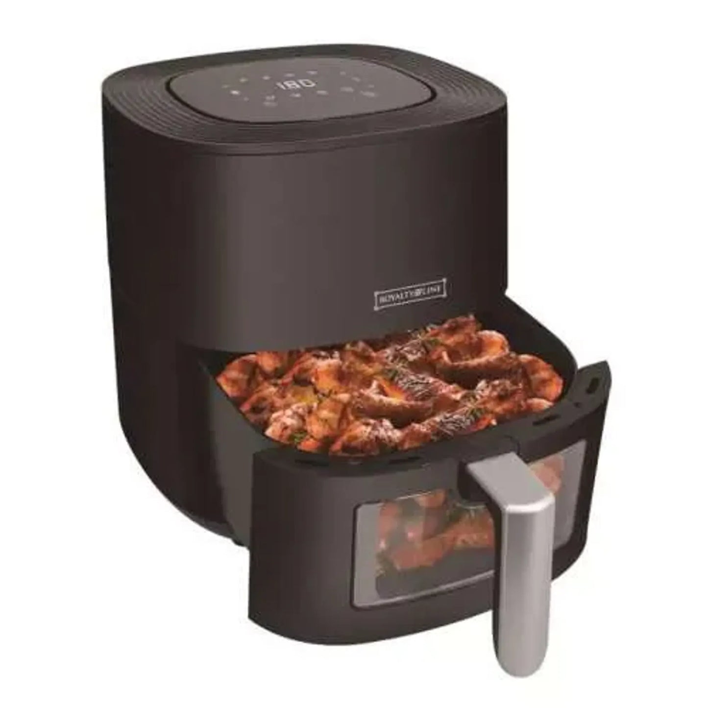 Royalty Line Betekintőablakos Forrólevegős Sütő, Air Fryer, 6,5 Literes, 1700W, Fekete