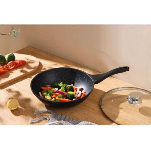 Royalty Line® BW30M Wokpan Indukció – Ø 30 cm – 4,4 liter – Wok üveg fedéllel