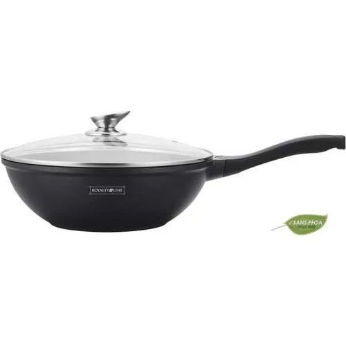 Royalty Line® BW30M Wokpan Indukció – Ø 30 cm – 4,4 liter – Wok üveg fedéllel