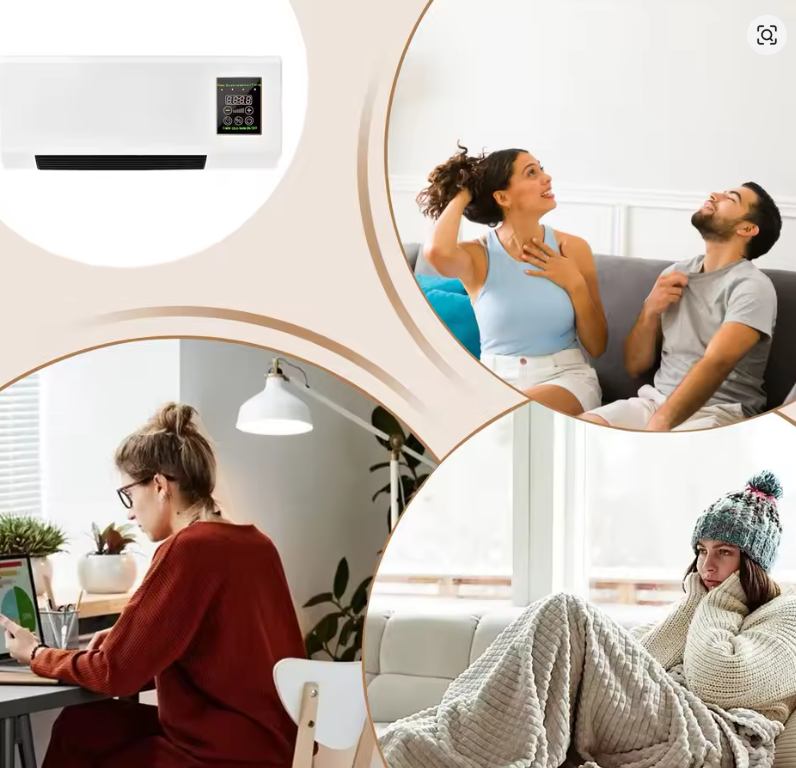 Fali fütő-hütő test (Klíma erejével) 1800W, 2 fokozat, 2-8 órás időzítő, 20 m²-ig, távirányítóval