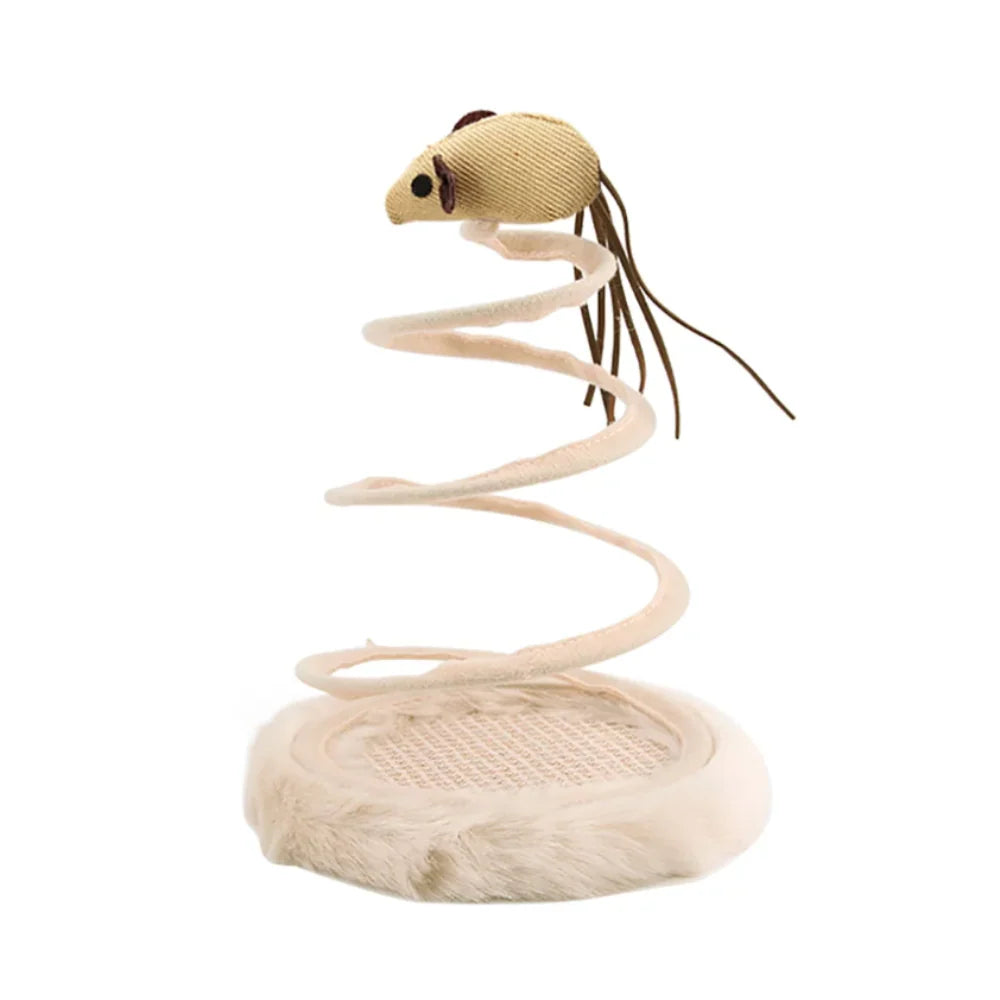 Interaktív egér típusú játék macskáknak, szizál, 23 x 15 cm, bézs szín