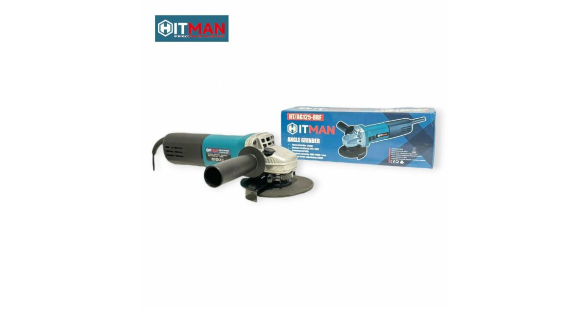 Hitman HT-AG125-8RF Sarokcsiszoló, 1250W, 125mm Tárcsa, Fordulatszám-szabályozó