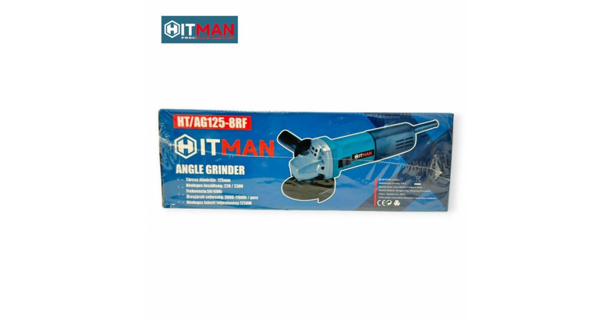 Hitman HT-AG125-8RF Sarokcsiszoló, 1250W, 125mm Tárcsa, Fordulatszám-szabályozó