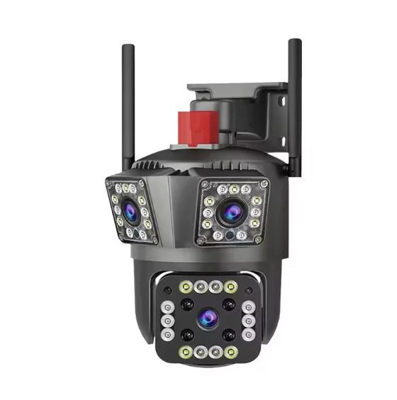 Háromszoros megfigyelő kamera - Wifi Smart - 360 fokos elforgatás - mozgásérzékelő - KE24-342