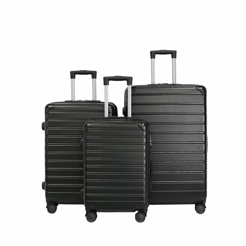 Keményfalú bőrönd 3db-os szet Fekete színben