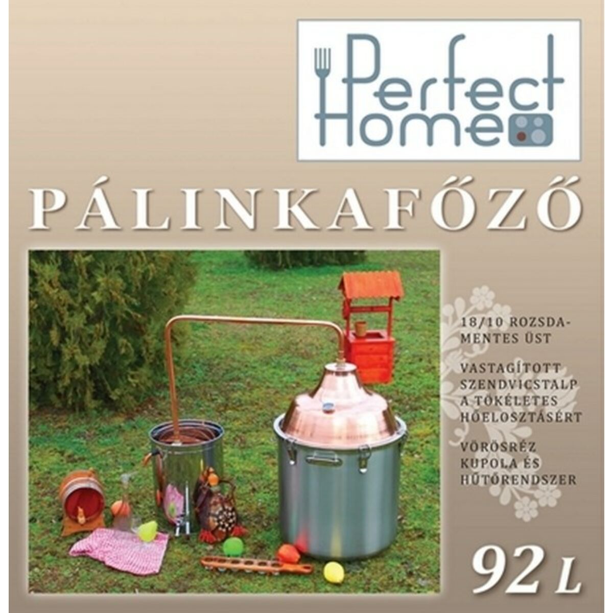 Perfect Home Pálinkafőző 92 literes réz inox ECO 71109