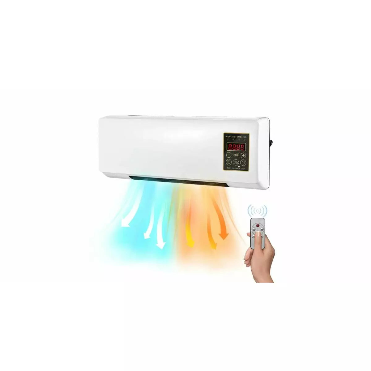 Fali fütő-hütő test (Klíma erejével) 1800W, 2 fokozat, 2-8 órás időzítő, 20 m²-ig, távirányítóval